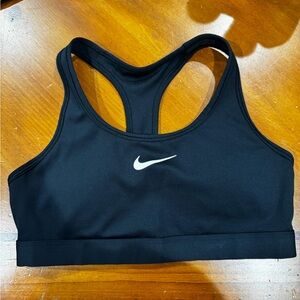 Nike Black Racerback Sports Bra with White Swoosh